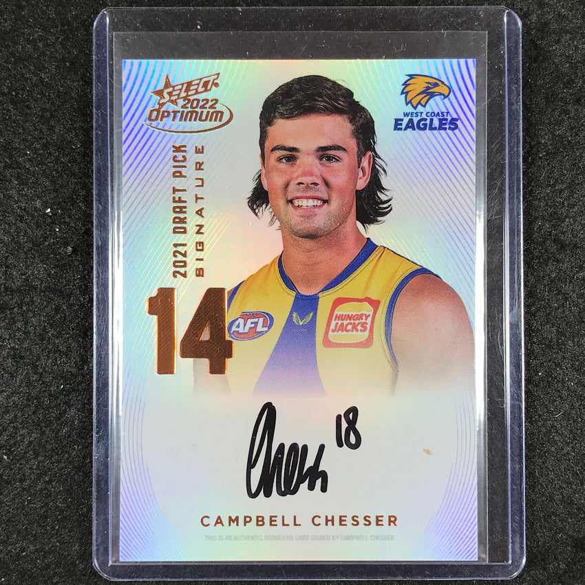 2022 Select AFL Optimum CAMPBELL CHESSER Draft Pick Signature Copper 92/170