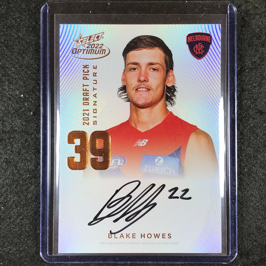 2022 Select AFL Optimum BLAKE HOWES Draft Pick Signature Copper 41/170
