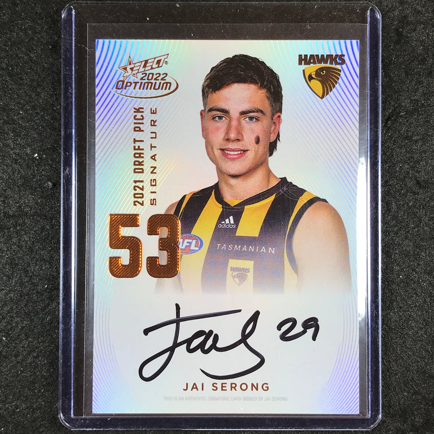 2022 Select AFL Optimum JAI SERONG Draft Pick Signature Copper 160/170