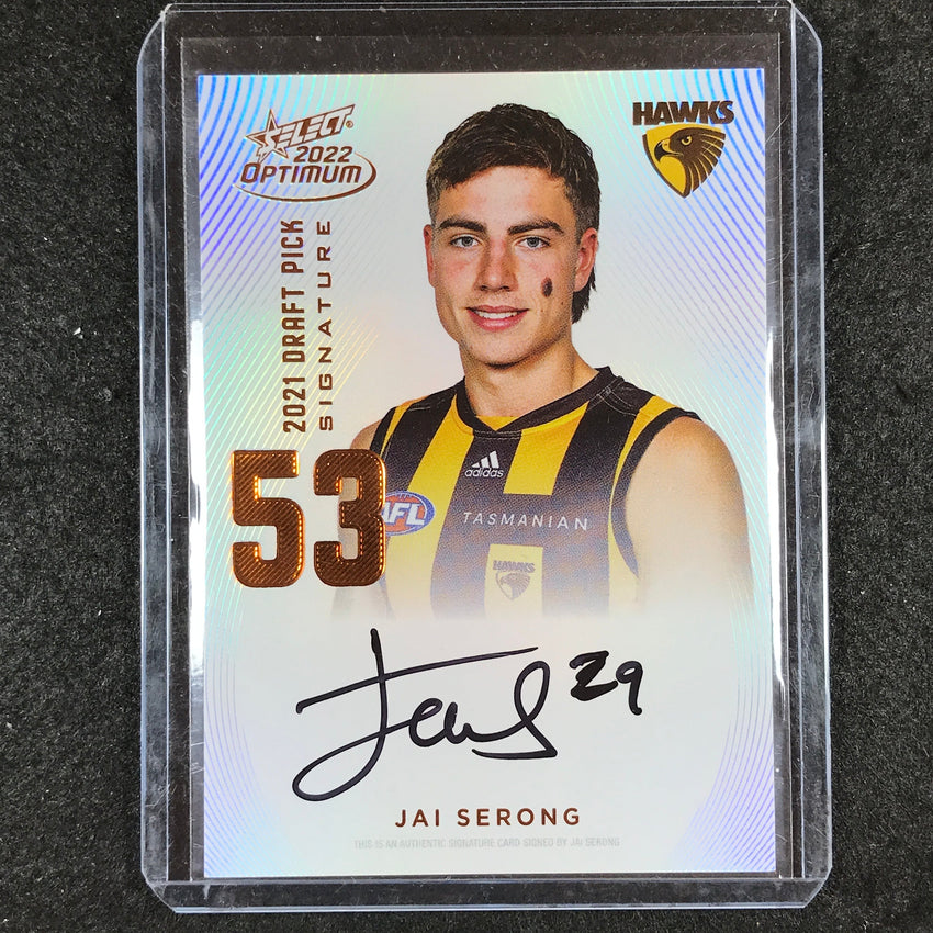 2022 Select AFL Optimum JAI SERONG Draft Pick Signature Copper 81/170