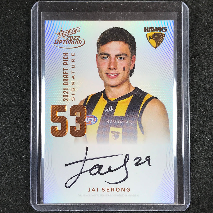 2022 Select AFL Optimum JAI SERONG Draft Pick Signature Copper 132/170