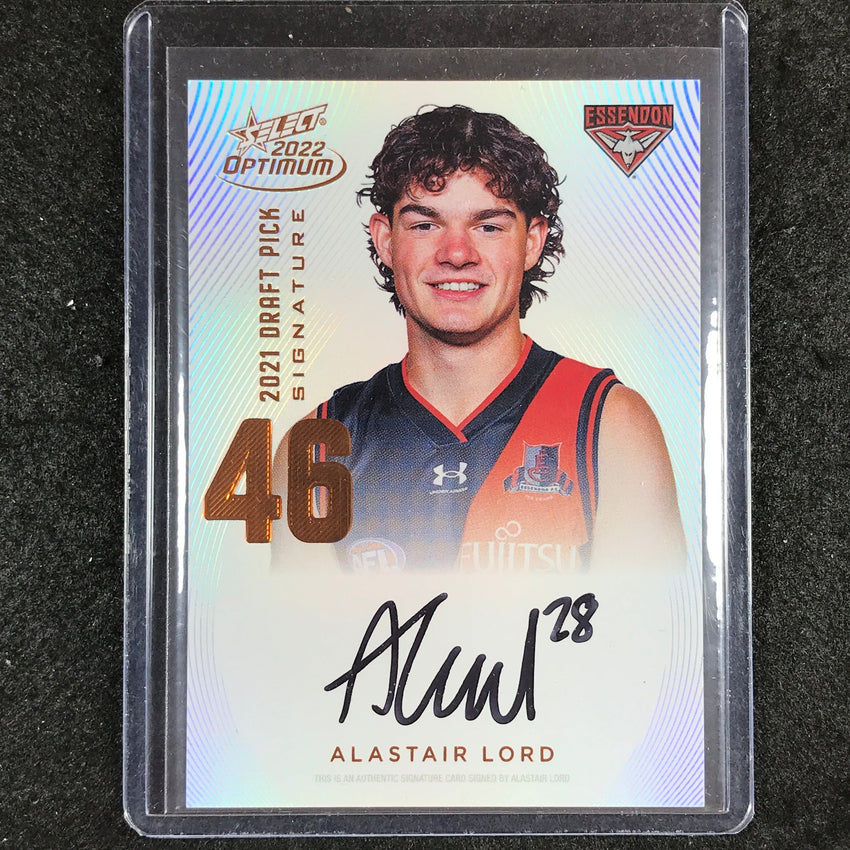 2022 Select AFL Optimum ALASTAIR LORD Draft Pick Signature Copper 122/170