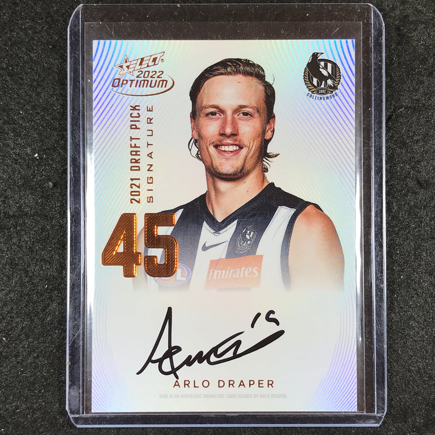 2022 Select AFL Optimum ARLO DRAPER Draft Pick Signature Copper 21/170