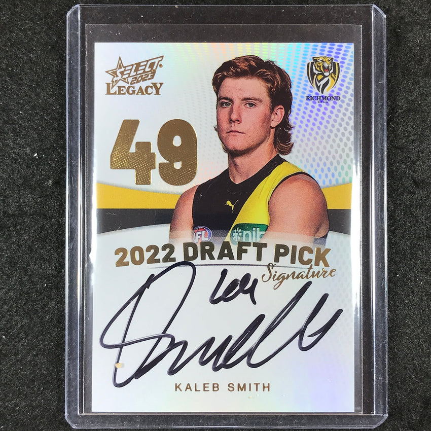 2023 Select AFL Legacy KALEB SMITH Draft Pick Signature Gold 62/90
