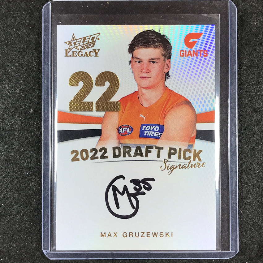 2023 Select AFL Legacy MAX GRUZEWSKI Draft Pick Signature Gold 61/90