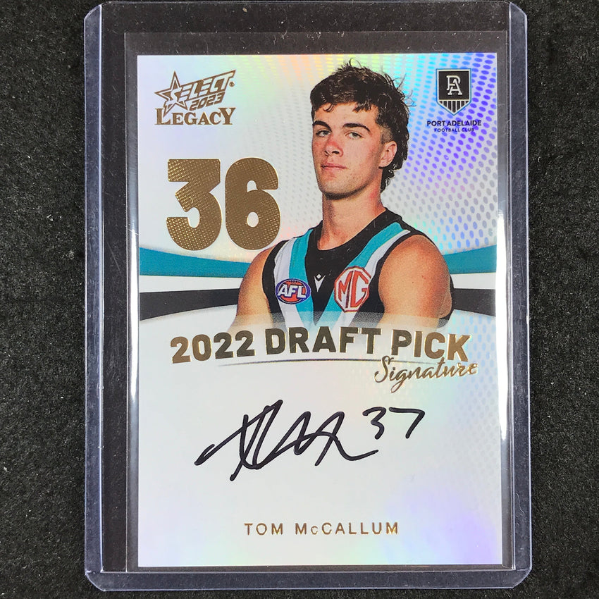 2023 Select AFL Legacy TOM MCCALLUM Draft Pick Signature Gold 18/90