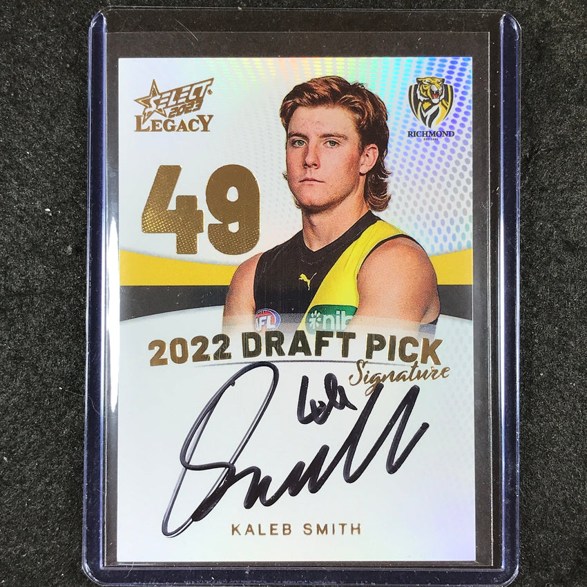 2023 Select AFL Legacy KALEB SMITH Draft Pick Signature Gold 20/90