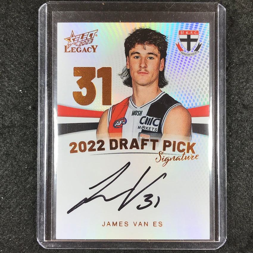2023 Select AFL Legacy JAMES VAN ES Draft Pick Signature Copper 53/175