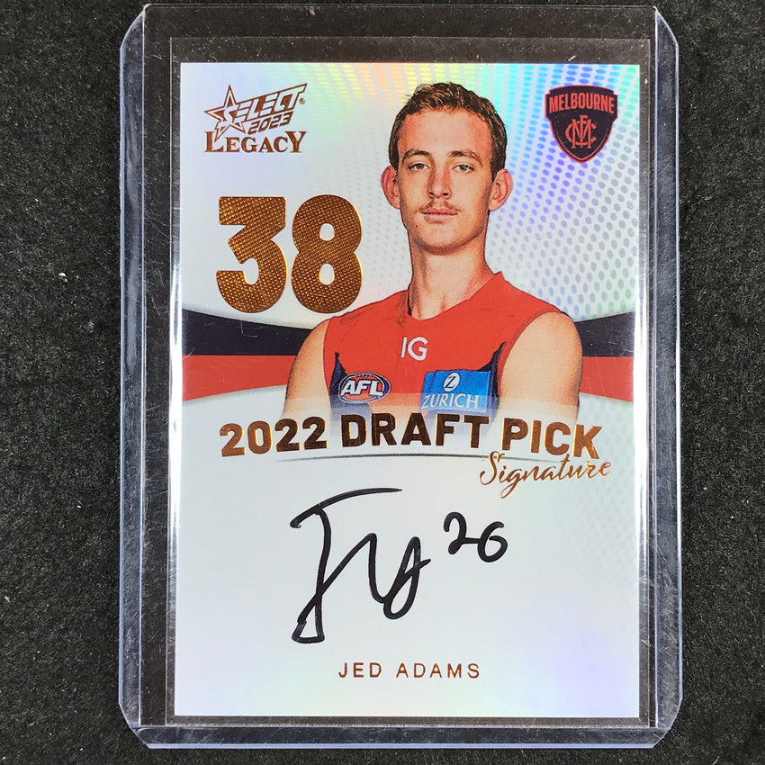 2023 Select AFL Legacy JED ADAMS Draft Pick Signature Copper 140/175