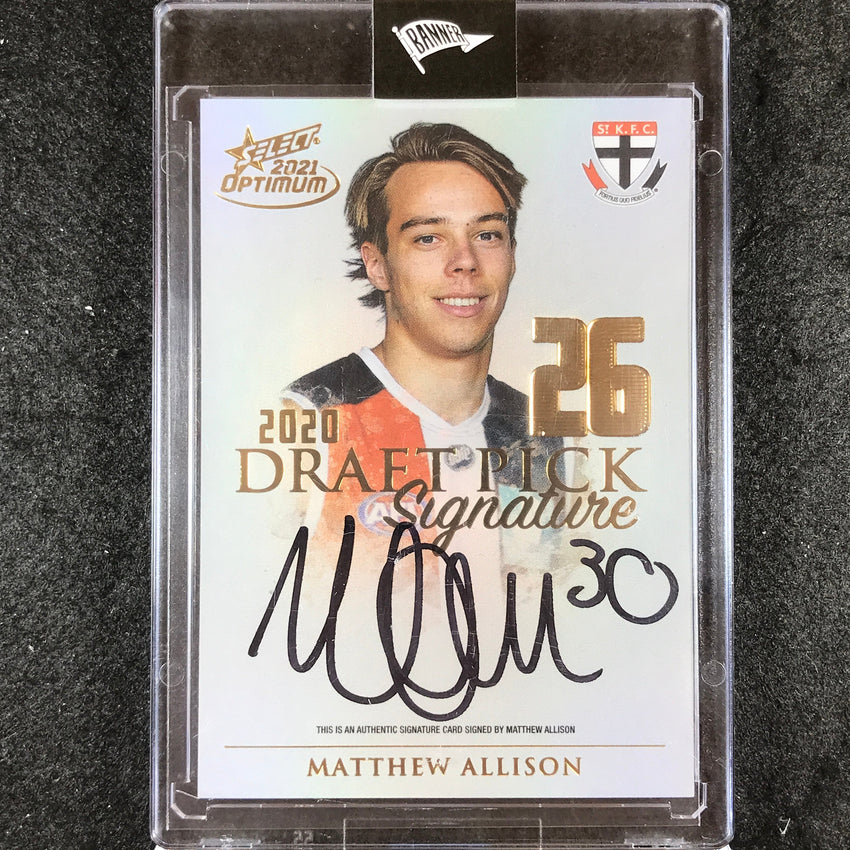 2021 Select AFL Optimum MATTHEW ALLISON Draft Pick Signature Gold 63/85