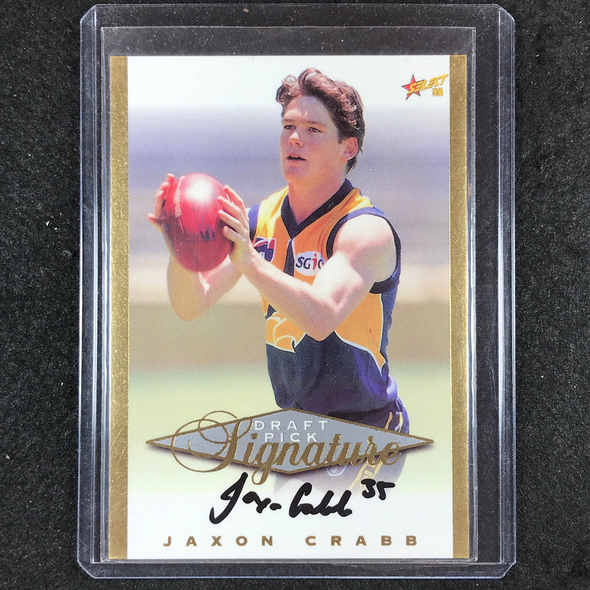 1998 Select AFL Signature Series JAXON CRABB Draft Pick Signature /750