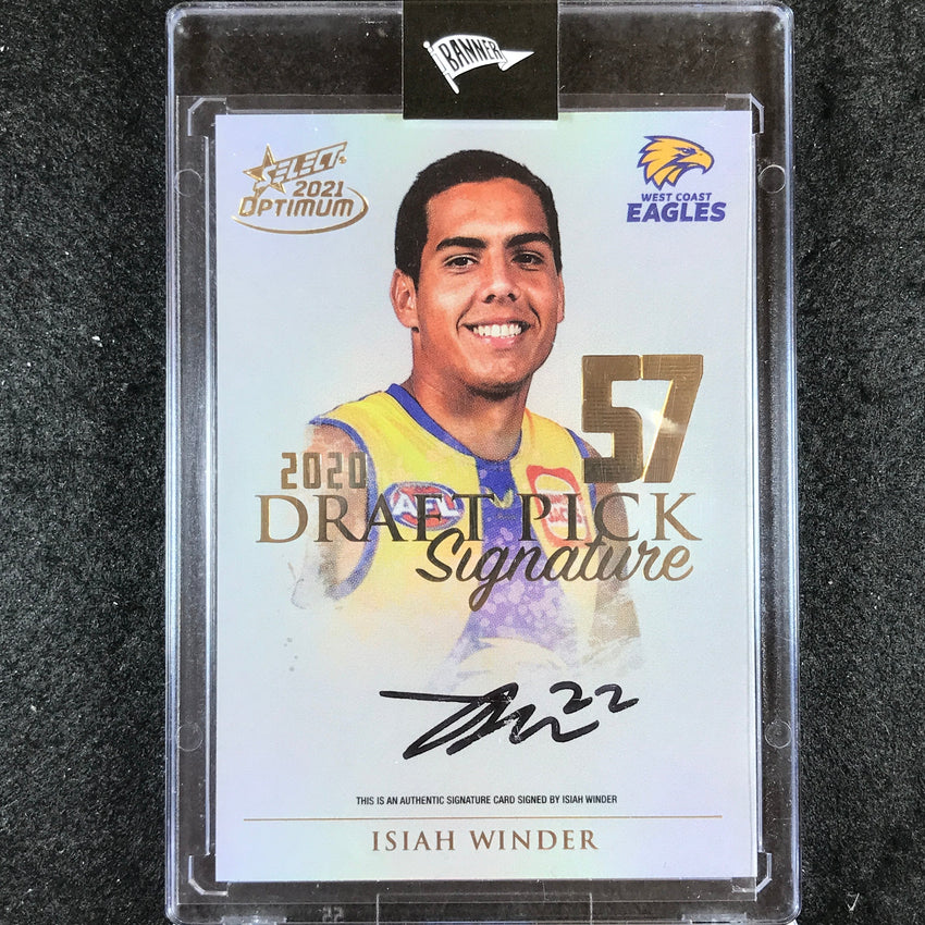 2021 Select AFL Optimum ISIAH WINDER Draft Pick Signature Gold 56/85