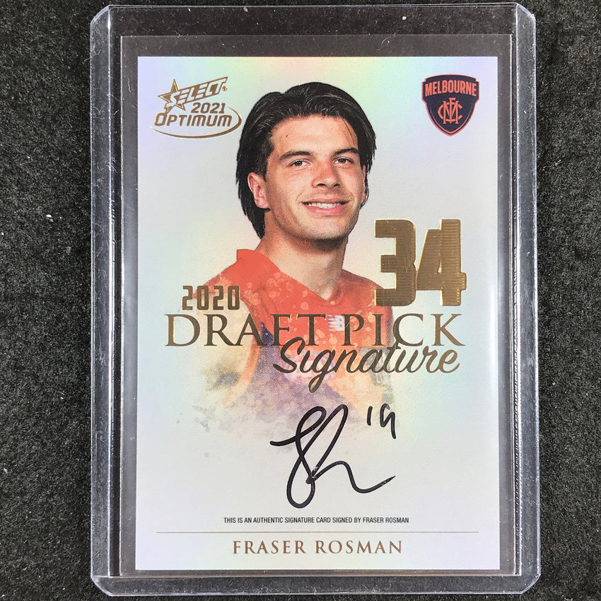 2021 Select AFL Optimum FRASER ROSMAN Draft Pick Signature Gold 11/85
