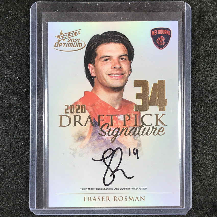 2021 Select AFL Optimum FRASER ROSMAN Draft Pick Signature Gold 18/85