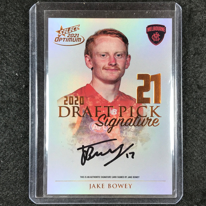 2021 Select AFL Optimum JAKE BOWEY Draft Pick Signature Copper 132/170