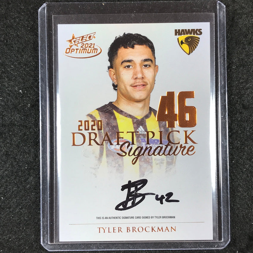2021 Select AFL Optimum TYLER BROCKMAN Draft Pick Signature Copper 63/170