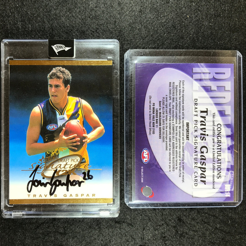 2000 Select AFL Y2K TRAVIS GASPAR Draft Pick Signature #390