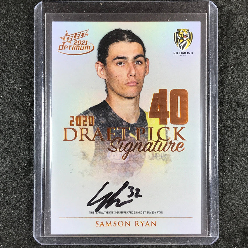 2021 Select AFL Optimum SAMSON RYAN Draft Pick Signature Copper 112/170
