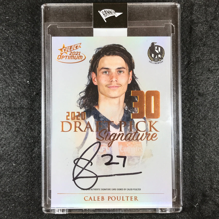 2021 Select AFL Optimum CALEB POULTER Draft Pick Signature Copper 34/170