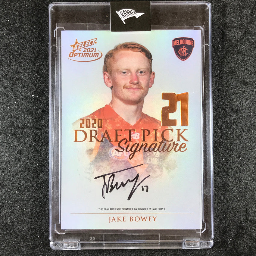 2021 Select AFL Optimum JAKE BOWEY Draft Pick Signature Copper 15/170