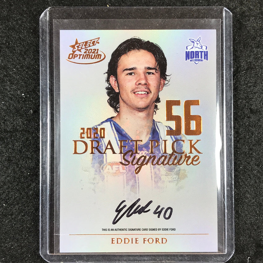 2021 Select AFL Optimum EDDIE FORD Draft Pick Signature Copper 37/170