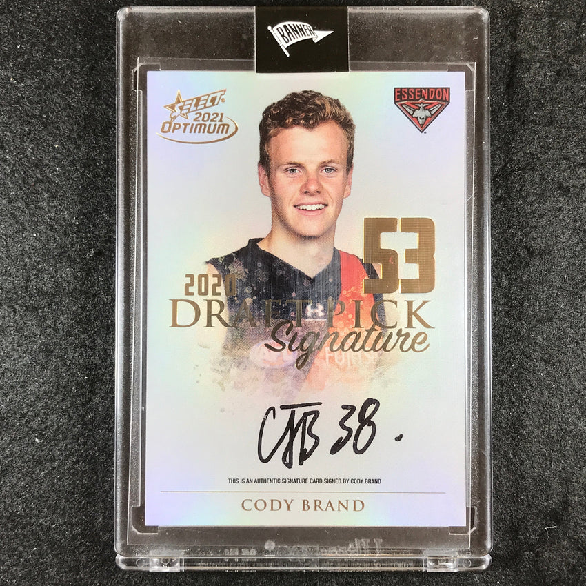 2021 Select AFL Optimum CODY BRAND Draft Pick Signature Gold 26/85