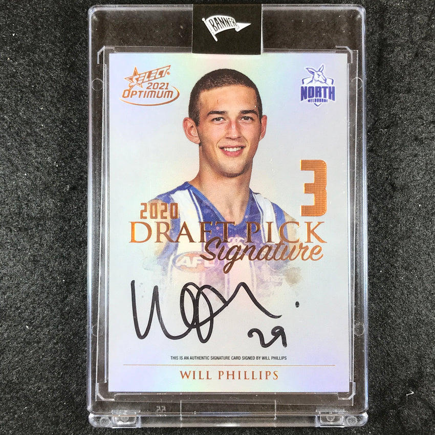 2021 Select AFL Optimum WILL PHILLIPS Draft Pick Signature Copper 50/170