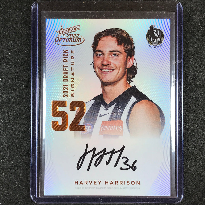 2022 Select AFL Optimum HARVEY HARRISON Draft Pick Signature Copper 005/170