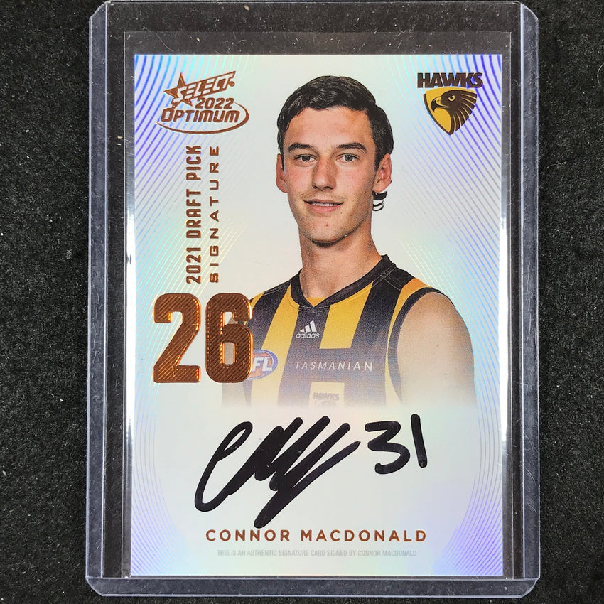 2022 Select AFL Optimum CONNOR MACDONALD Draft Pick Signature Copper 101/170