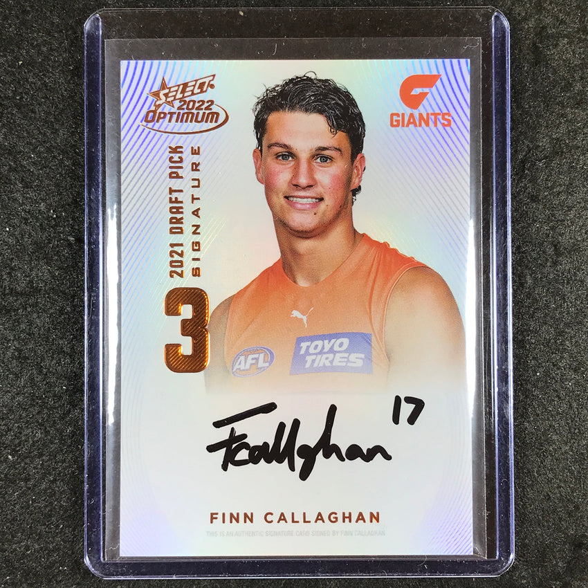 2022 Select AFL Optimum FINN CALLAGHAN Draft Pick Signature Copper 40/170