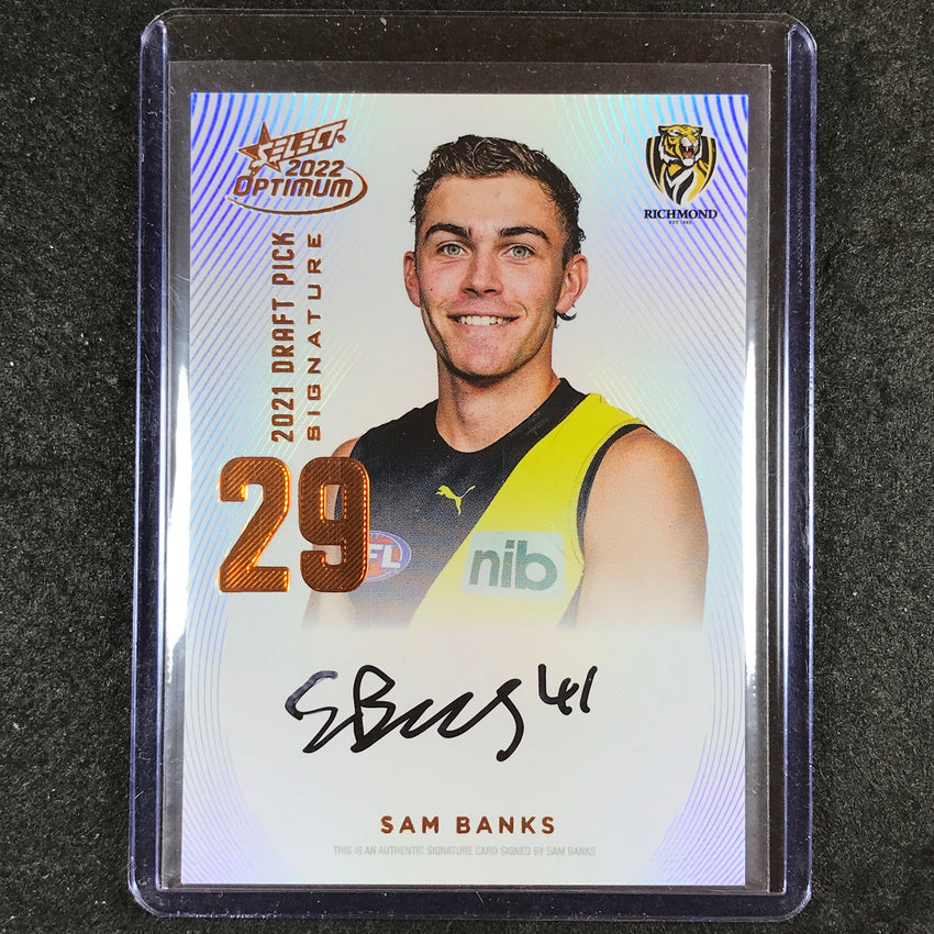2022 Select AFL Optimum SAM BANKS Draft Pick Signature Copper 166/170