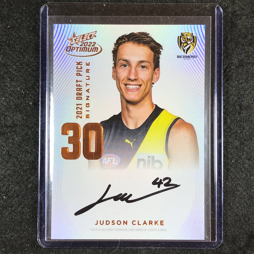 2022 Select AFL Optimum JUDSON CLARKE Draft Pick Signature Copper 149/170