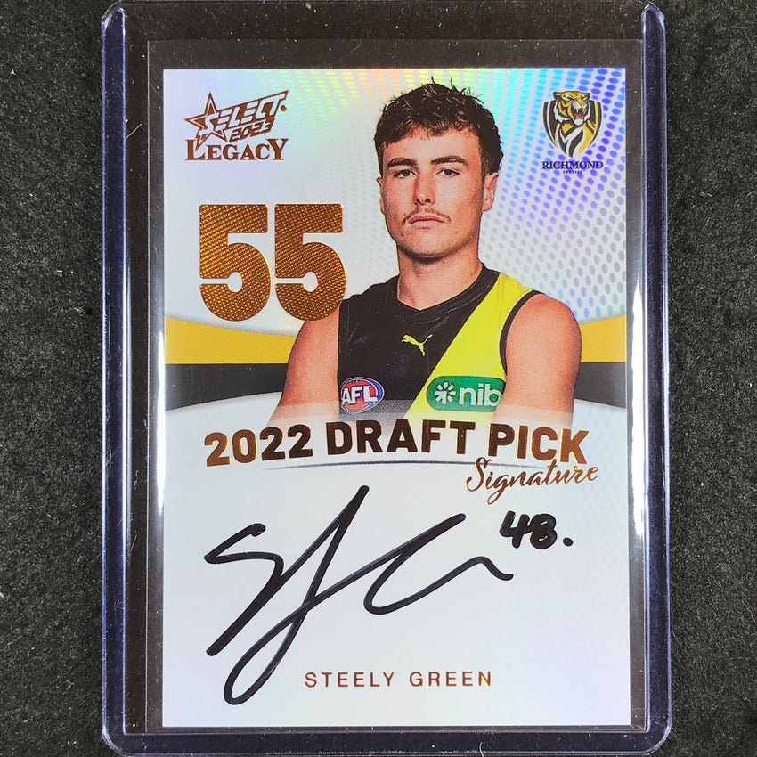 2023 Select AFL Legacy STEELY GREEN Draft Pick Signature Copper 75/175