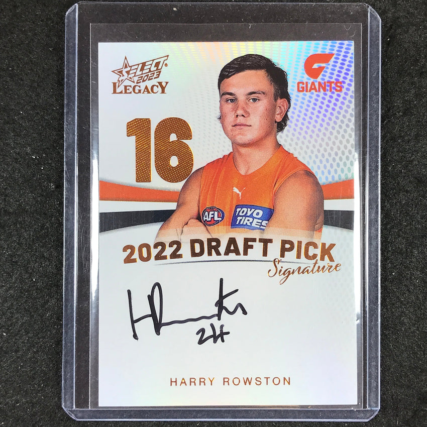 2023 Select AFL Legacy HARRY ROWSTON Draft Pick Signature Copper 53/175