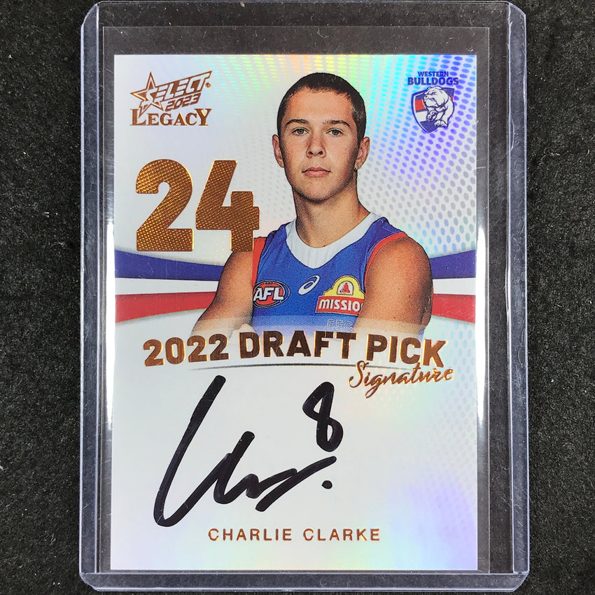 2023 Select AFL Legacy CHARLIE CLARKE Draft Pick Signature Copper 55/175