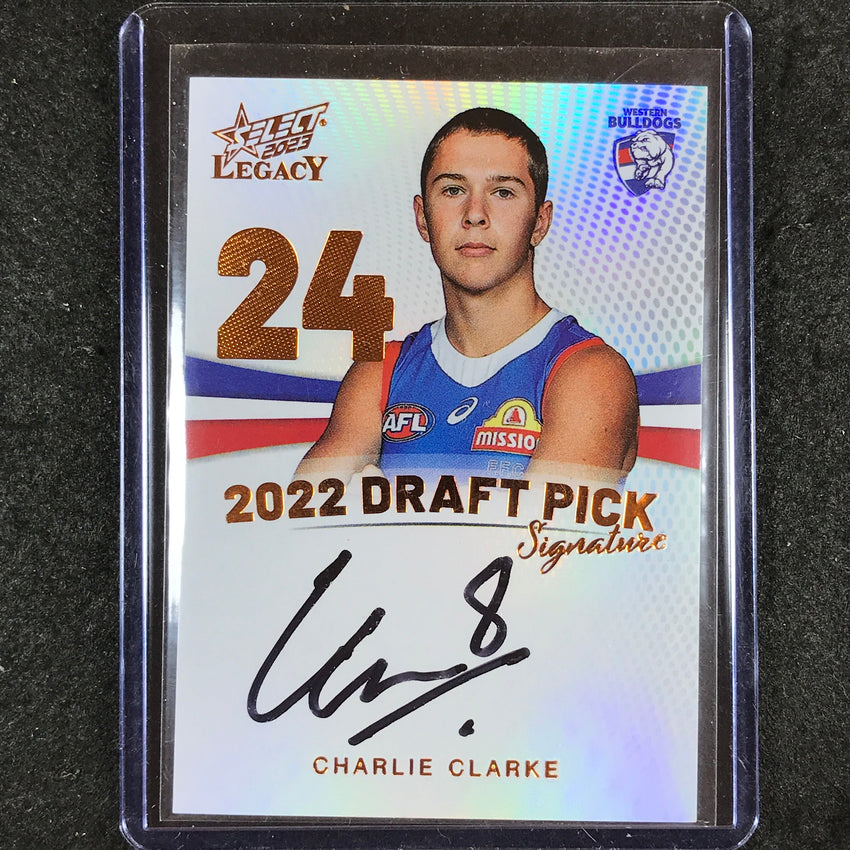 2023 Select AFL Legacy CHARLIE CLARKE Draft Pick Signature Copper 123/175