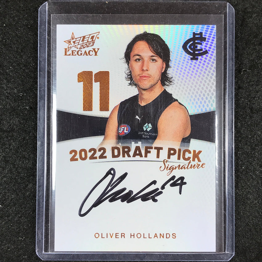 2023 Select AFL Legacy OLIVER HOLLANDS Draft Pick Signature Copper 26/175