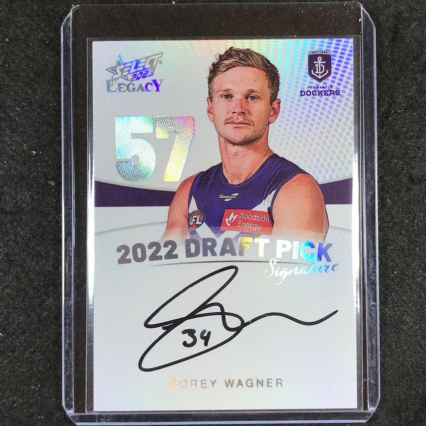 2023 Select AFL Legacy COREY WAGNER Draft Pick Signature Platinum 15/40