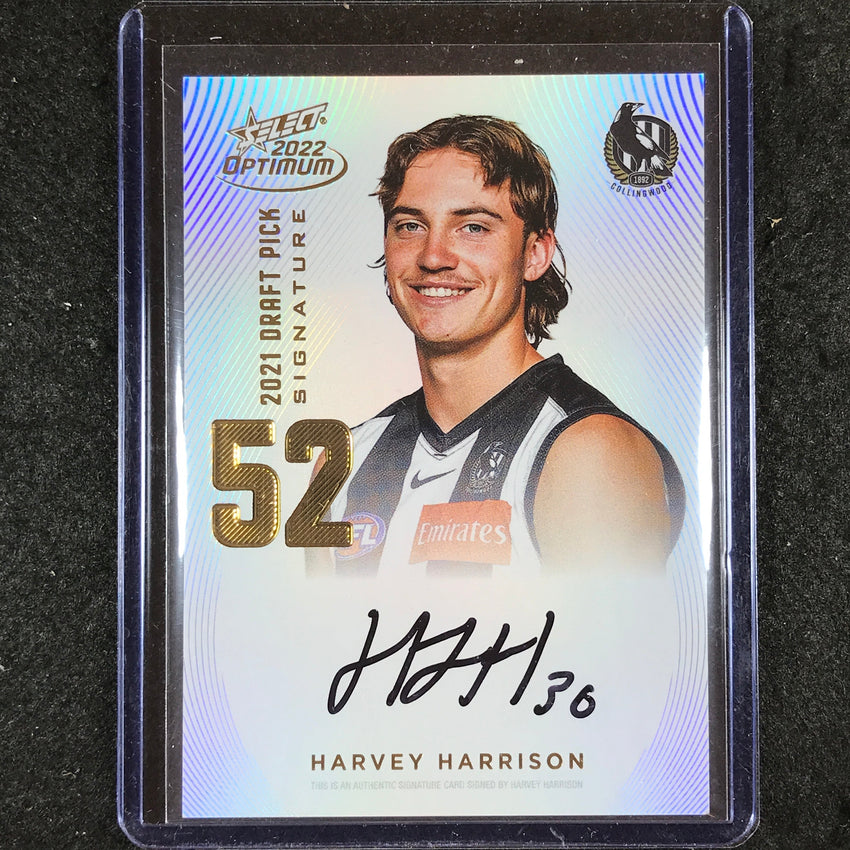 2022 Select AFL Optimum HARVEY HARRISON Draft Pick Signature Gold 74/85