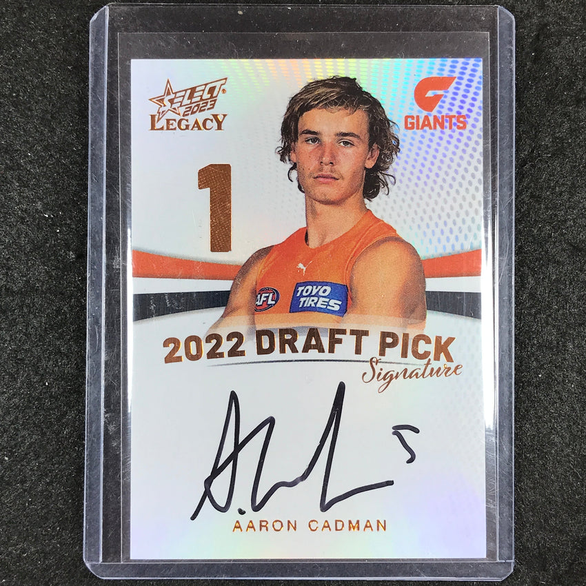2023 Select AFL Legacy AARON CADMAN Draft Pick Signature Copper 11/175