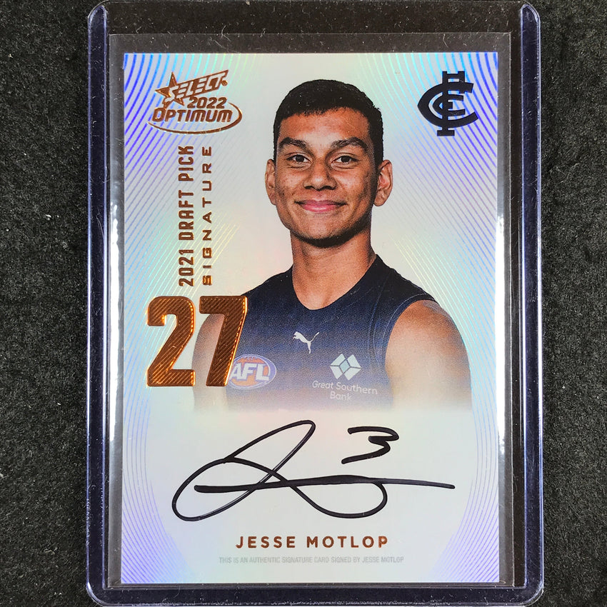 2022 Select AFL Optimum JESSE MOTLOP Draft Pick Signature Copper 17/170