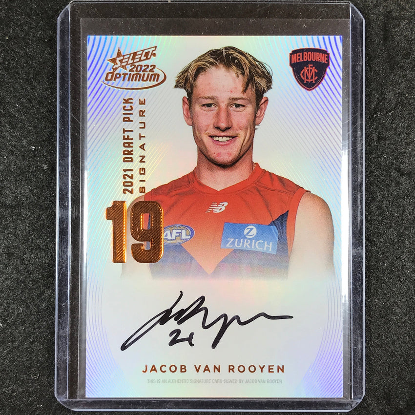 2022 Select AFL Optimum JACOB VAN ROOYEN Draft Pick Signature Copper 114/170
