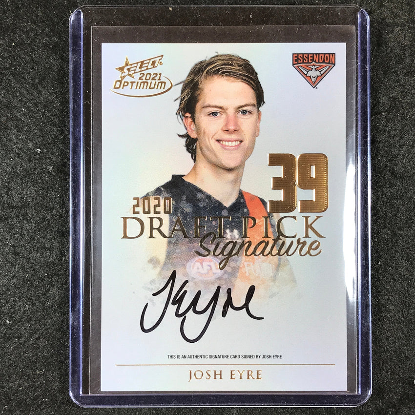 2021 Select AFL Optimum JOSH EYRE Draft Pick Signature Gold 06/85