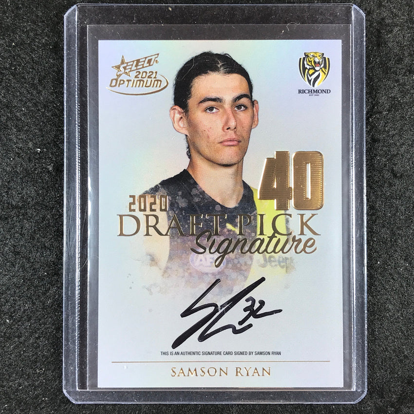 2021 Select AFL Optimum SAMSON RYAN Draft Pick Signature Gold 53/85