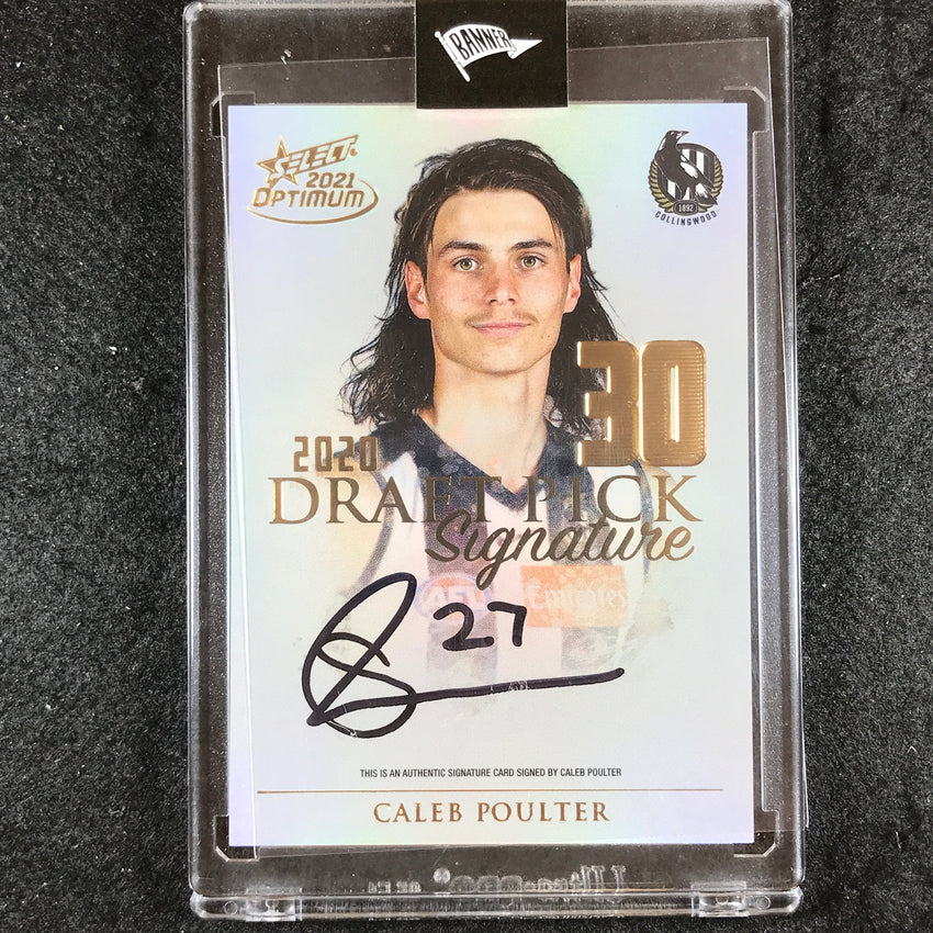 2021 Select AFL Optimum CALEB POULTER Draft Pick Signature Gold 62/85