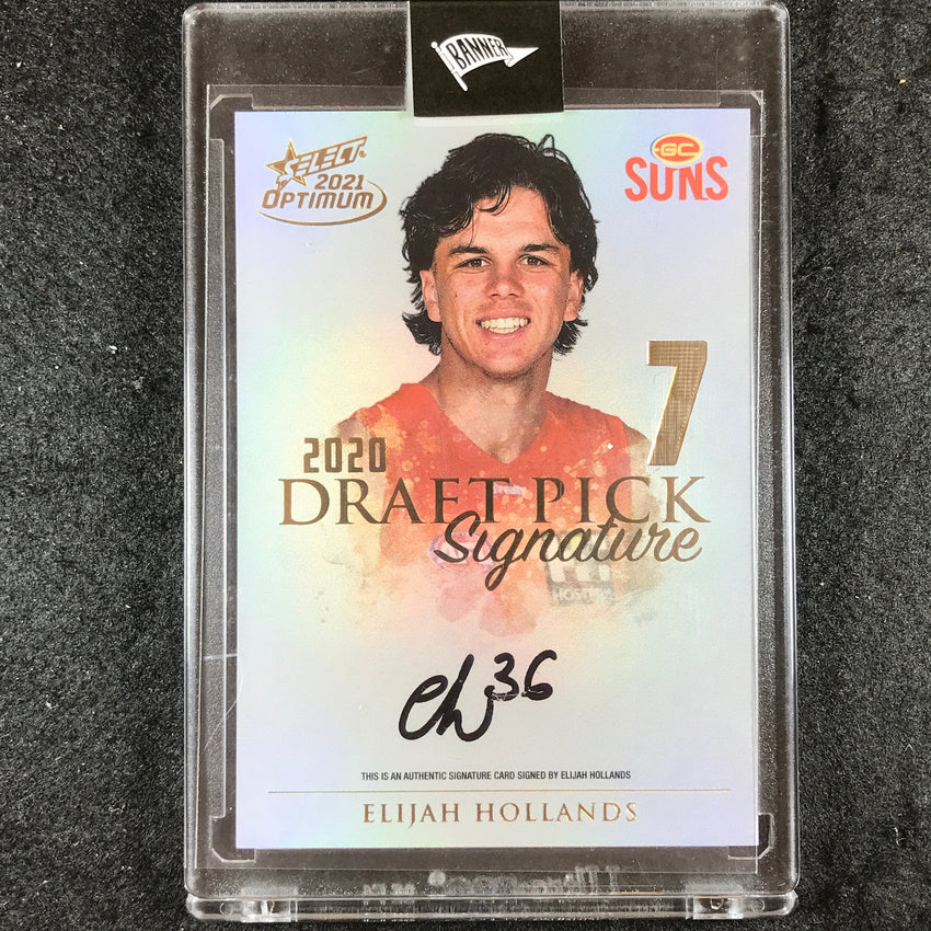 2021 Select AFL Optimum ELIJAH HOLLANDS Draft Pick Signature Gold 40/85