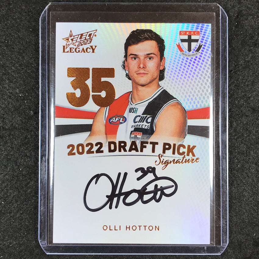 2023 Select AFL Legacy OLLI HOTTON Draft Pick Signature Copper 154/175
