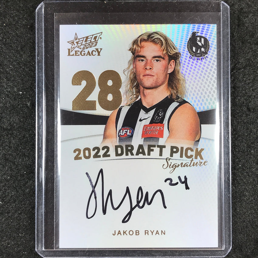 2023 Select AFL Legacy JAKOB RYAN Draft Pick Signature Gold 20/90