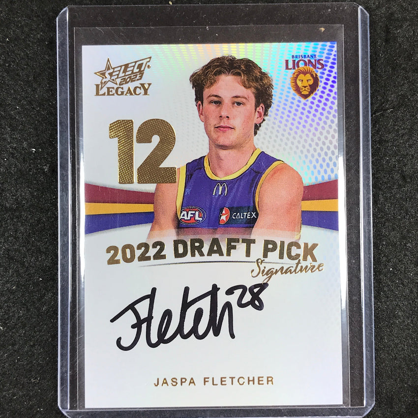 2023 Select AFL Legacy JASPA FLETCHER Draft Pick Signature Gold 81/90