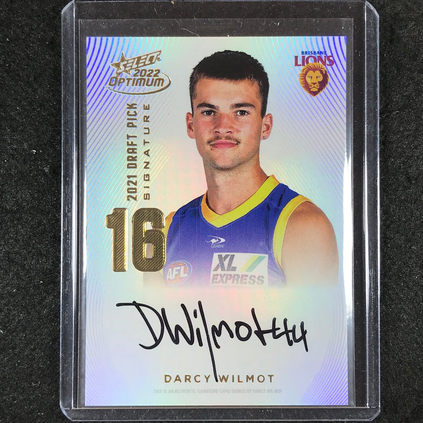 2022 Select AFL Optimum DARCY WILMOT Draft Pick Signature Gold 39/85